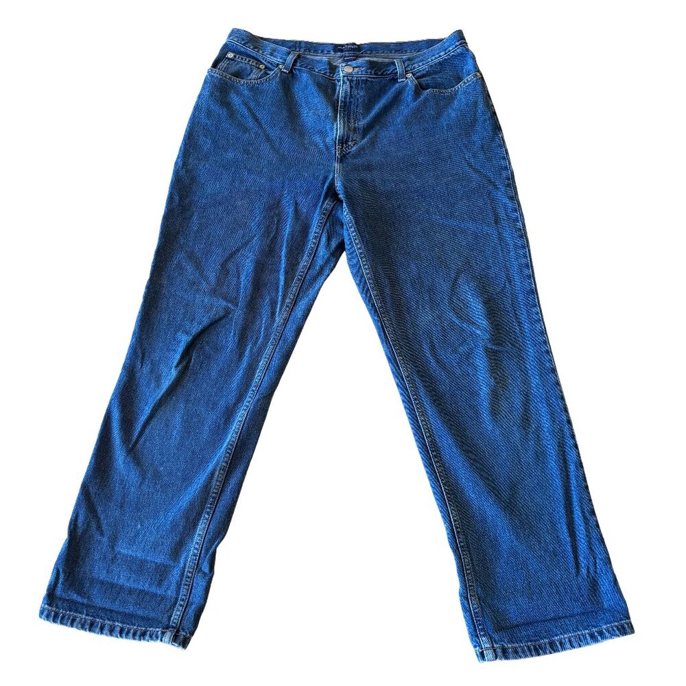 High Rise Dark Wash Ann Taylor Denim Jeans SZ 16R Straight Leg Pants